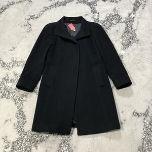 Cinzia Rocca Wool Cashmere Blend Coat Womens Sz 6 Black Italy Luxury Classic